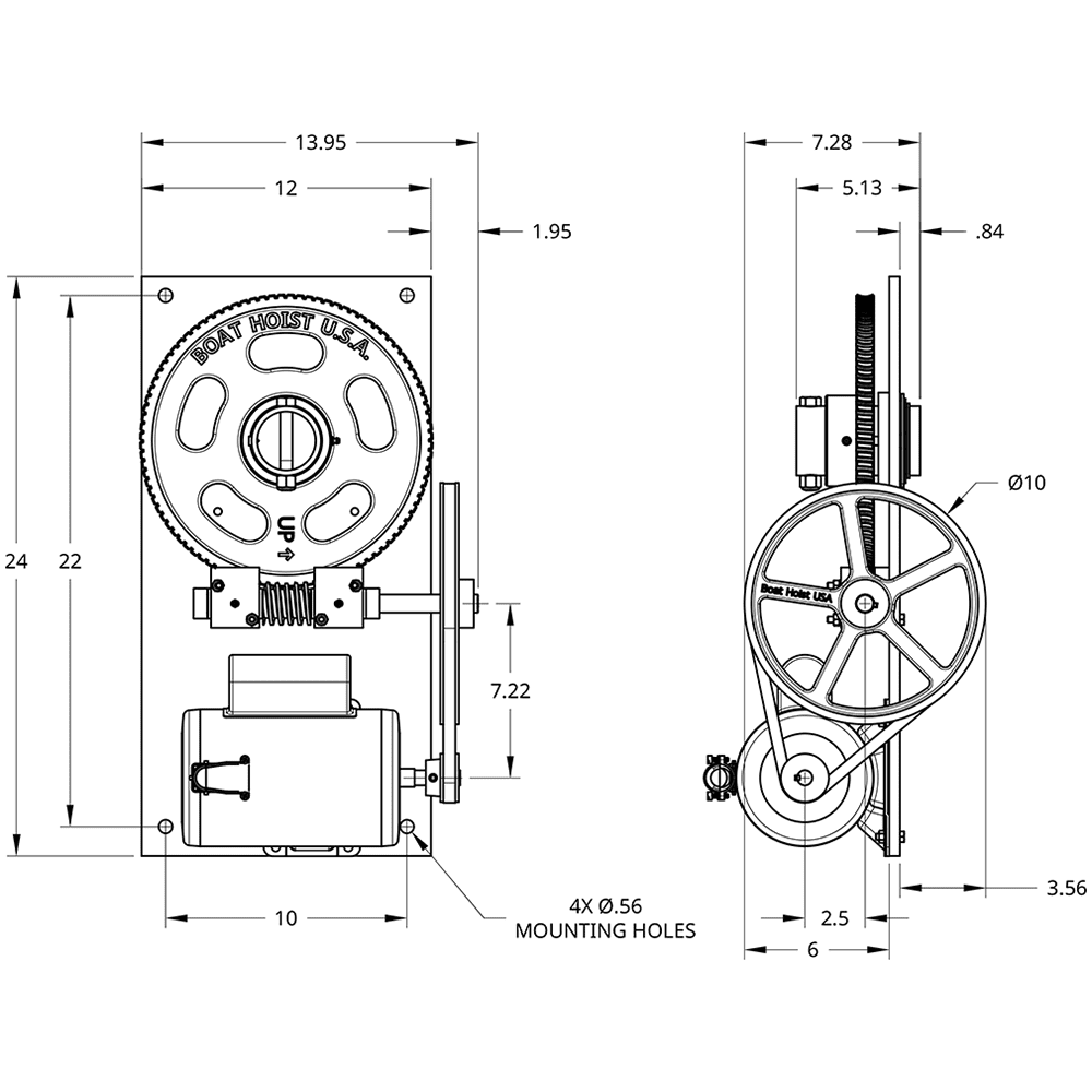 8,500lb Gear Plate with Fly Wheels